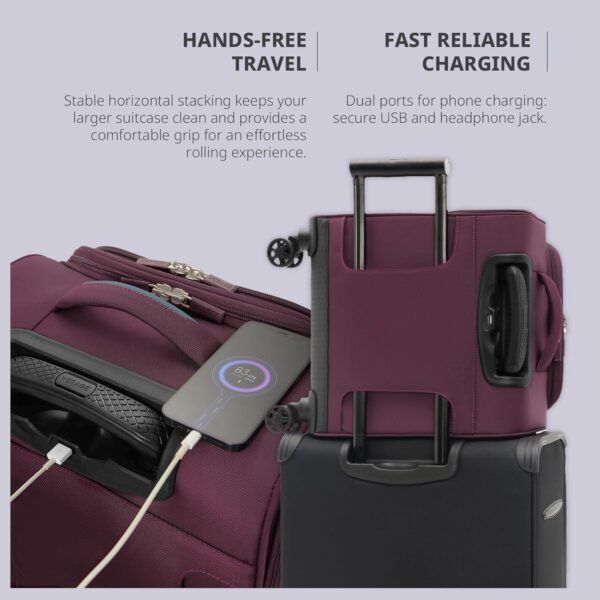 Verage Underseat Carry On Luggage with Wheels & USB Port,14 inch Wheeled Spinner Bag Carry-on Luggages for Airlines, Lightweight Suitcase Men Women, Pilots and Crew (14.5-Inch Plus Underseat Pro) - Image 6