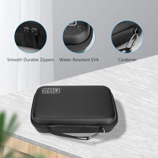 ProCase Hard Travel Electronic Organizer Case for MacBook Power Adapter Chargers Cables Power Bank Apple Magic Mouse Apple Pencil USB Flash Disk SD Card Small Portable Accessories Bag -L, Black - Image 8