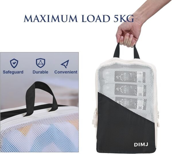 DIMJ Compression Packing Cubes,Travel Packing Cubes for Suitcase 7 Set Travel Luggage Organizer Compression Packing Cubes luggage cubes With Shoe Bag/Laundry Bag/Underwear Bag (Black) - Image 6