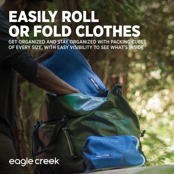 Eagle Creek Pack-It Reveal Packing Cubes Set XS/S/M - Durable, Ultra-Lightweight, Water-Resistant Ripstop Fabric Suitcase Organizers with Mesh Windows, Az Blue/Grey - Image 3