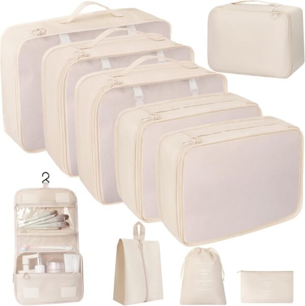 10 Pcs Set Packing Cubes For Travel Packing Organizers Travel Essentials Luggage Organizer Bags,Expandable Suitcase Organizer Travel Bags Packing Cubes For Suitcases Travel Accessories - Image 2