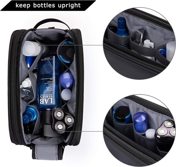BAGSMART Toiletry Bag for Men, Travel Toiletry Organizer Dopp Kit Water-resistant Shaving Bag for Toiletries Accessories, Door Room Essentials, Black - Image 6