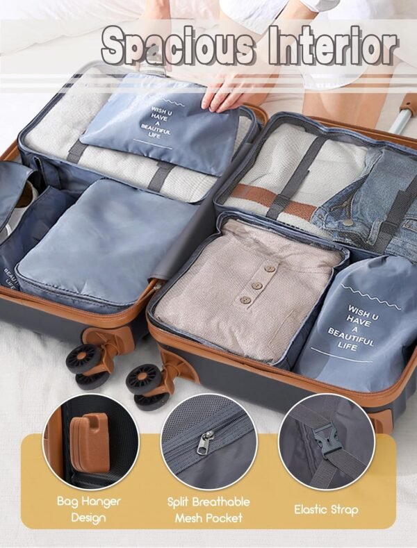 Luggage Sets 5 Piece, Suitcases with Wheels, Hardshell Suitcase Set, ABS Carry on Luggage Set with TSA Lock, Travel Luggage - Image 7