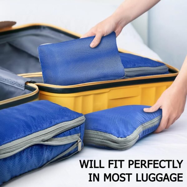 Storage Master Compression Packing Cubes Travel Accessories Packing Organizers Compression Bags for Travel, Travel Essentials Compression Cubes for Luggage Suitcases (Blue) - Image 7