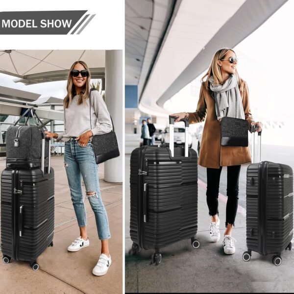 Luggage Sets 3 Pieces with Spinner Wheels Lightweight Hardshell Luggage Set of 3 with TSA Lock Suitcase Set with Carry on Weekender Duffle Bag for Travel - Image 3