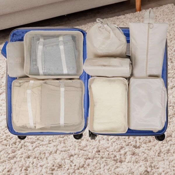 Packing Cubes for Suitcases, 9 Set Packing Cubes for Travel, Luggage Organizers Suitcase for Travel Accessories, Travel Cubes with Shoe/Cosmetics/Toiletries/Clothes/Makeup/Laundry/Electronics Bag - Image 3