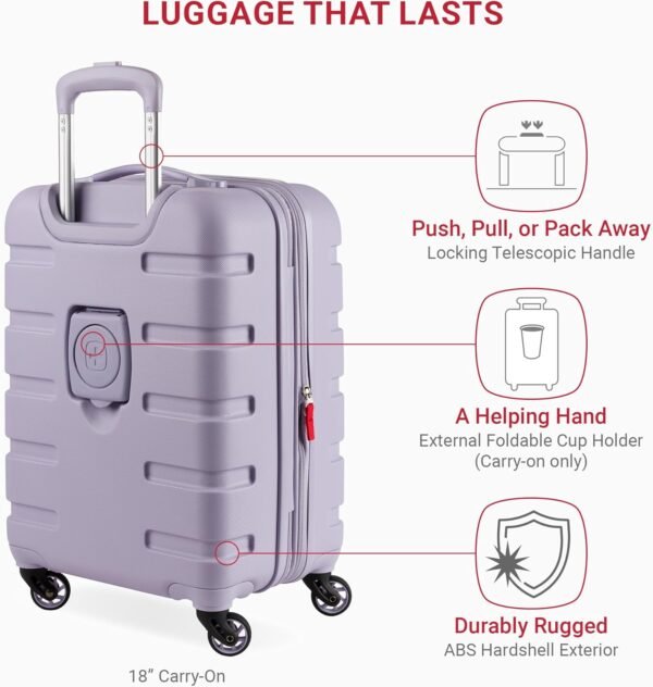 SwissGear 7366 Hardside Expandable Luggage with Spinner Wheels, Evening Haze, 3-Piece Set (19/23/27) - Image 5