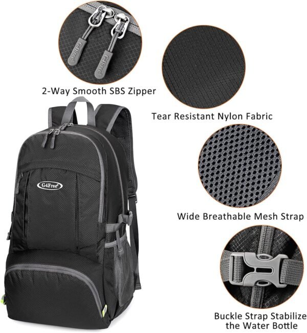 G4Free 40L Lightweight Packable Hiking Backpack, Waterproof Travel Daypack - Image 6