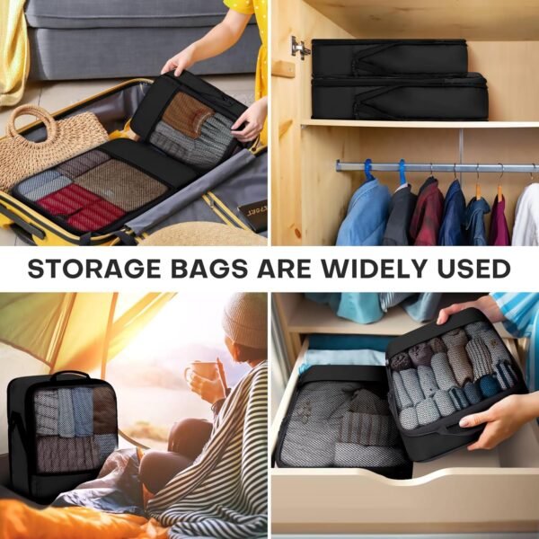 Compression Packing Cubes for Suitcases, 4 Pcs Set Packaging Bags Space Saving Travel Essentials, Compressible Expandable Luggage Organizer Bags Set for Carry On - Image 9