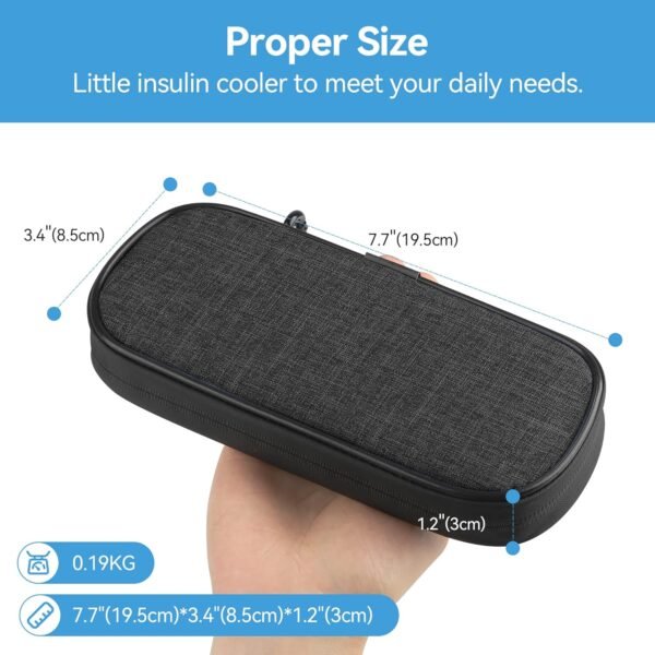 Insulin Pen Cooler Travel Case Diabetic Medication Insulated Cool Organizer with 2 Reusable Ice Packs for Insulin Pen and Other Diabetic Supplies, for the Daily Life and Trip(Black) - Image 6