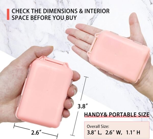 Pill Organizer with Medicine Labels 161 Labels Travel Daily Pill Container Mini Medication Organizer Storage Pill Organizer Travel Essentials Pill Case 7 Day Pill Organizer (Pink, 1 Pack) - Image 9