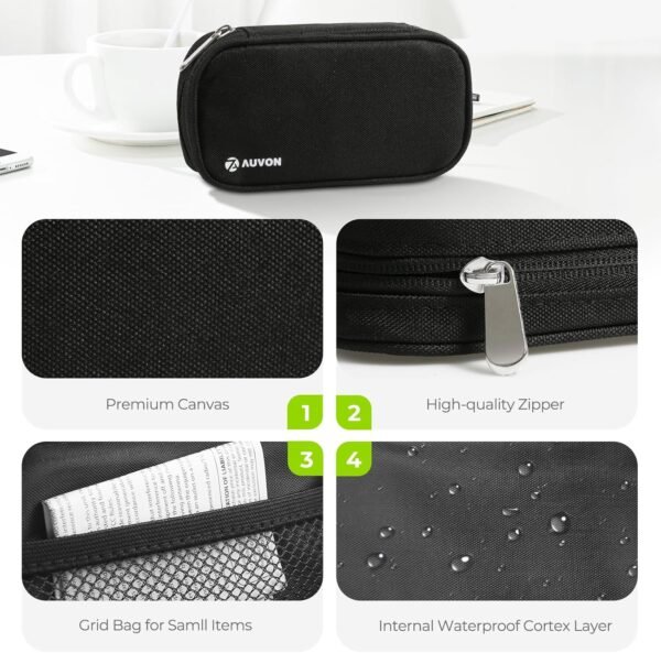 AUVON Canvas Bag Travel Pill Organizer 2 Times a Day, Large AM/PM Weekly Pill Box 7 Day Pill Case with Portable Zipper Cloth Bag for Holding Supplements, Vitamins and Fish Oils - Image 3