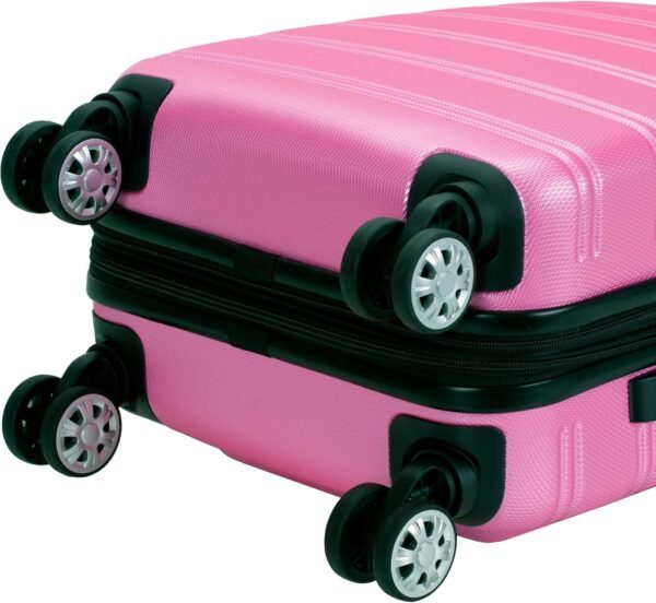 Rockland Melbourne Lightweight Expandable Hardside Spinner Wheel Luggage in Pink - Image 6