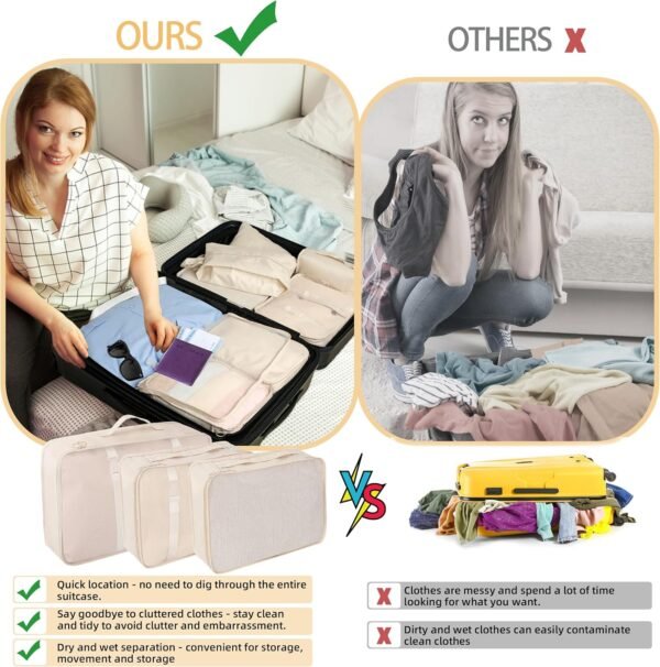 10 Pcs Set Packing Cubes For Travel Packing Organizers Travel Essentials Luggage Organizer Bags,Expandable Suitcase Organizer Travel Bags Packing Cubes For Suitcases Travel Accessories - Image 6