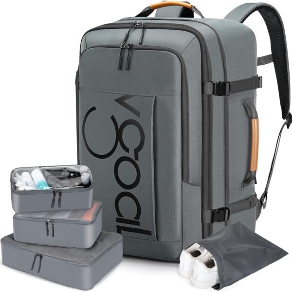 VGOAL Large Travel Backpack For Women Men, Carry On Backpack, 40L Travel Backpack Flight Approved Weekender Backpack Luggage Suitcase Backpack Expandable With 4 Packing Cubes - Image 2