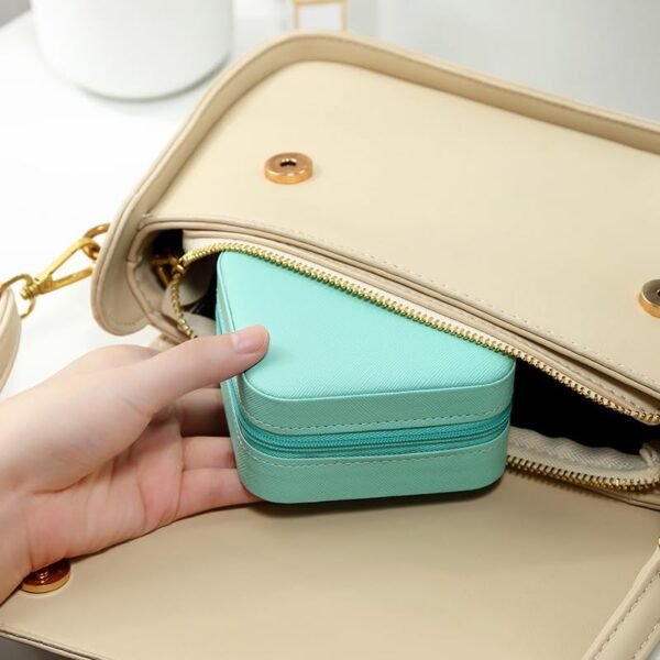 Travel jewelry case travel jewelry organizer for Rings Earrings Necklace Bracelet travel Jewelry box for women (3.9 * 3.9 * 1.96Inch) - Image 6
