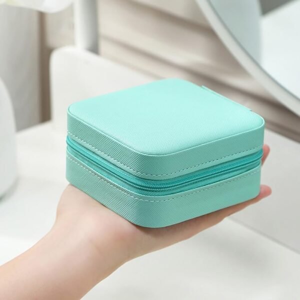Travel jewelry case travel jewelry organizer for Rings Earrings Necklace Bracelet travel Jewelry box for women (3.9 * 3.9 * 1.96Inch) - Image 5