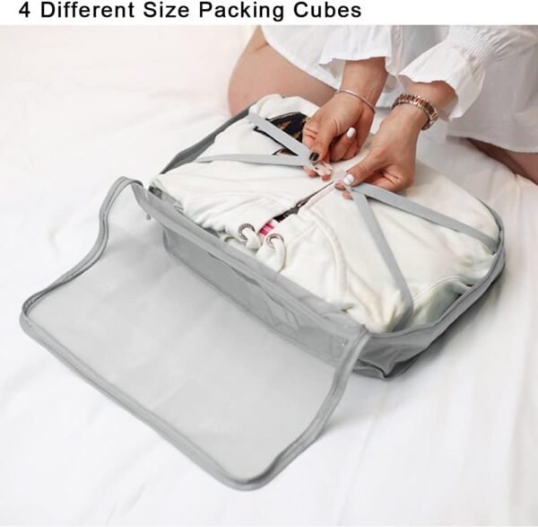 Packing Cubes for Travel, 8-piece Set of Travel Organizer Bags for Travel Accessories, Carry On Suitcase Organizer Bags Travel Cubes for Clothes Shoes Cosmetics - Image 4