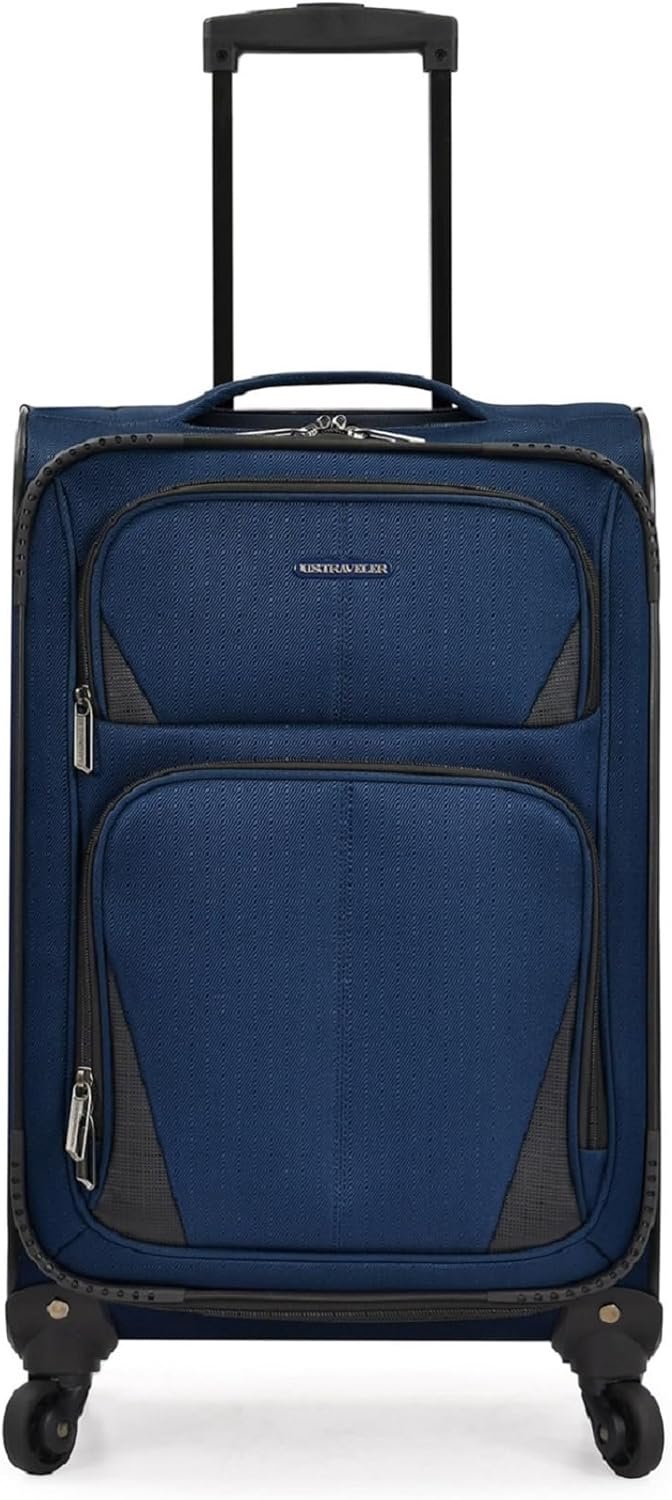 U.S. Traveler Aviron Bay Expandable Softside Luggage with Spinner Wheels, Navy, Carry-on 22-Inch - Image 2