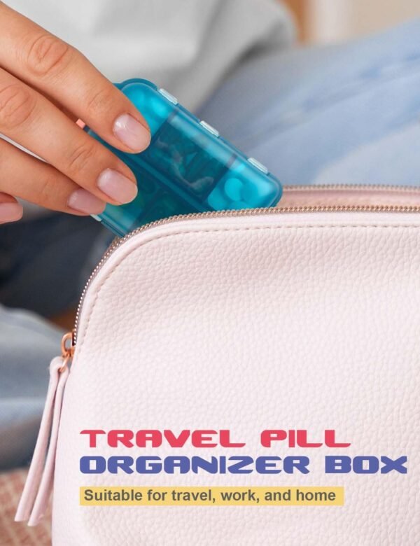 3 Pcs DIY Travel Pill Organizer with Labels Pocket Pharmacy, 3 Pill Box & 420 Medicine Labels, Portable Travel Essentials Mini Pill Container 7 Day Pill Case Storage Vitamin Fish Oil (Set B) - Image 5