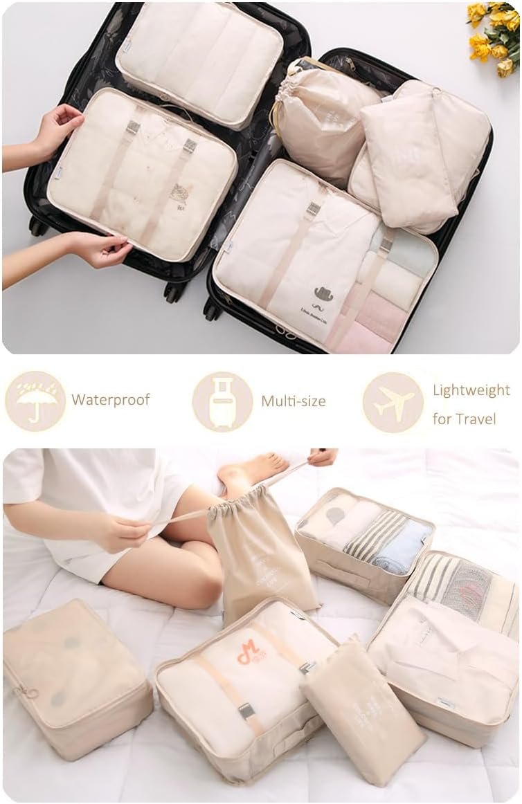 Packing Cubes for Travel, PACTIVE 9 Set Luggage Organizers with Toiletry Bag, Shoe Bag, Electronics Bag, Compression Cells, Travel Accessories Essentials - Image 3