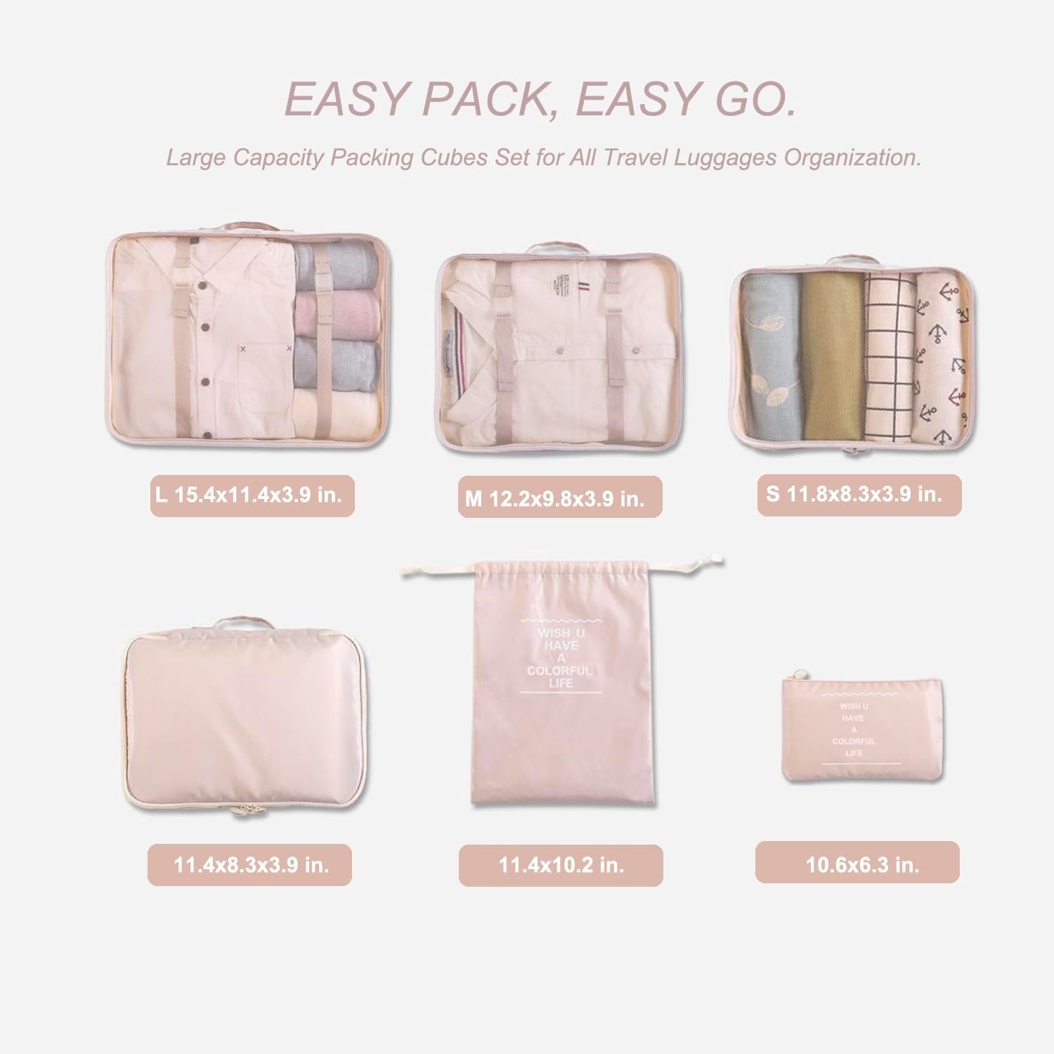 Packing Cubes for Travel, PACTIVE 9 Set Luggage Organizers with Toiletry Bag, Shoe Bag, Electronics Bag, Compression Cells, Travel Accessories Essentials - Image 4