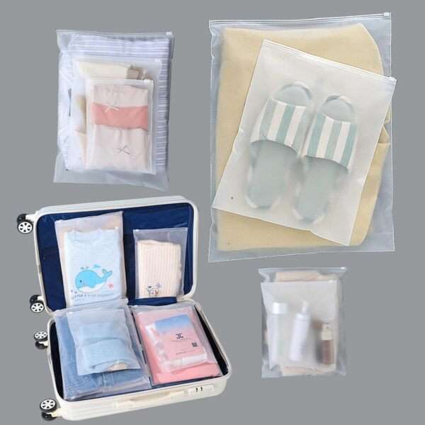 (20 pcs, 4 Sizes) Travel Luggage Organizer Bags, 4 Mil Slider Zip Plastic Clothing Packaging Bags, Travel/Home Storage and organizing pouches, Space Saver Bag (6''x9''-14‘’x18'') - Image 2