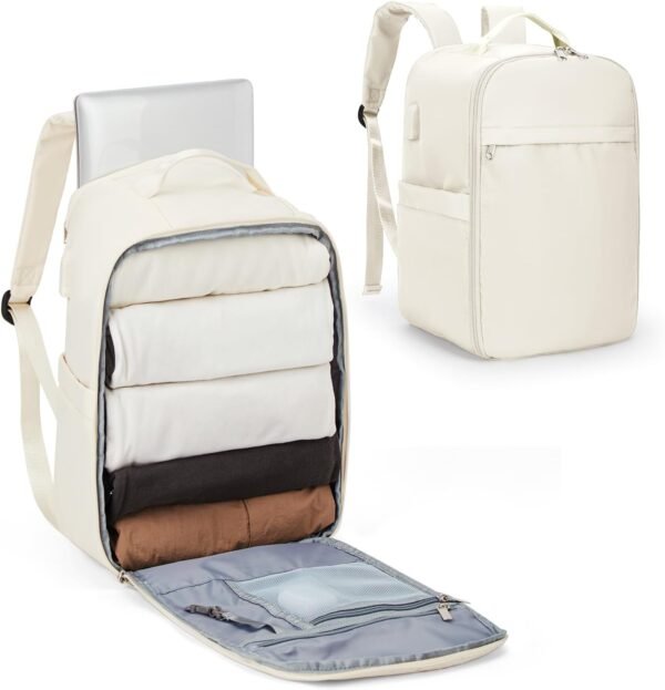 United Airlines Approved Travel Backpack for Women, mochila de viaje, 20L Carry On Backpack, Underseat Luggage Bag, Travel Essentials, Cabin Size Personal Item Bag, Beige - Image 9