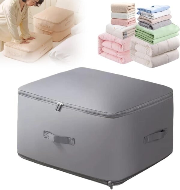 Ultra Space Saving Self Compression Organizer, Heavy Duty Space Saver Quilt Compression Storage Bag, Portable Handheld Storage Bag For Travel And Home Cabinet Storage (Gray, XL - 54 * 42 * 60CM) - Image 2