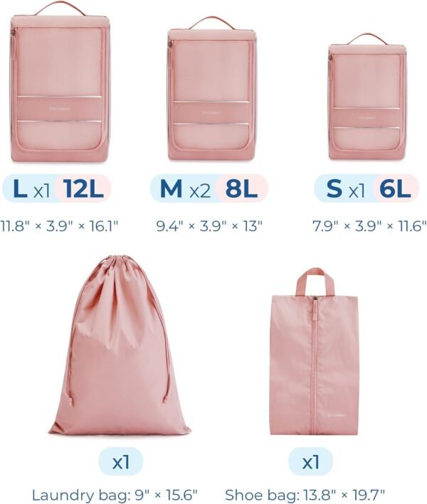 BAGSMART Packing Cubes for Travel, Compression Packing Cubes for Airplane Travel Essentials - Image 4
