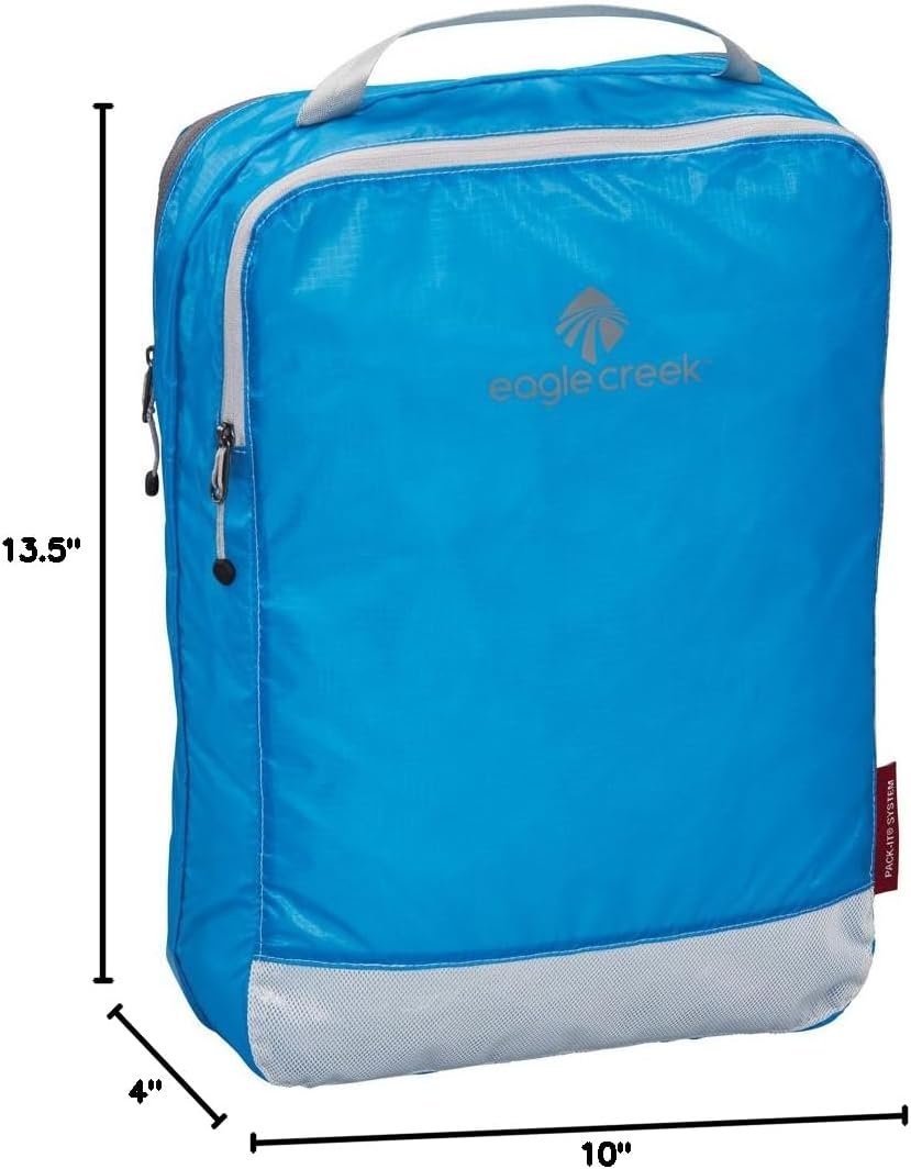 Eagle Creek Pack-It Clean/Dirty Packing Cubes for Travel - Durable Lightweight Dual Compartment Suitcase Organizer for Clean & Dirty Clothes, Brilliant Blue - Medium - Image 8