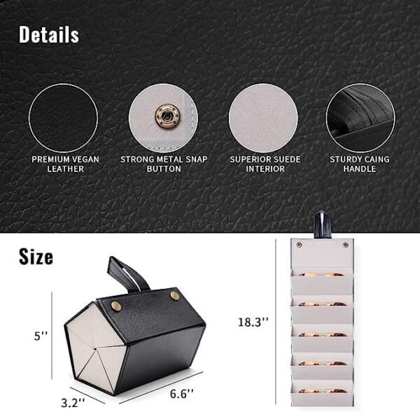 Travel Sunglasses Organizer, Premium Sunglass Travel Case for Multiple Pairs, Sunglasses Travel Case with 5 Slots，Portable Multiple Sunglasses Travel Case, Sunglass Organizer Travel for Women, Men - Image 4