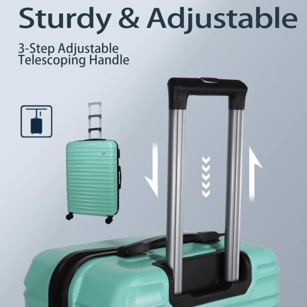 Luggage Sets 3 Piece(20/24/28)-Suitcase Set- Luggage with Wheels-PC + ABS Durable Lightweight Rotating hardshell suitcase 5PCS(Mint Green)… - Image 5