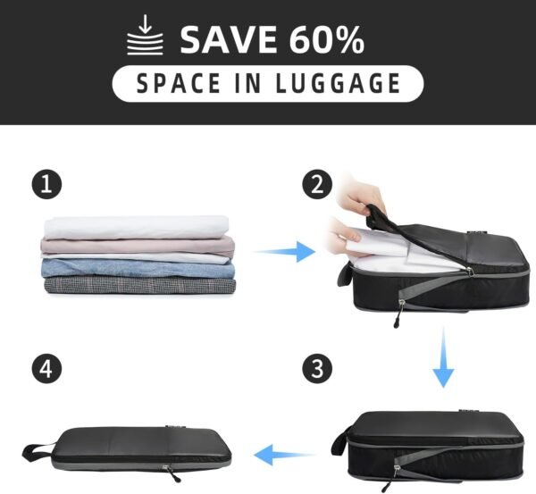BAGAIL 5 Set/6 Set Ultralight Compression Packing Cubes Travel Accessories Expandable Packing Organizers - Image 5
