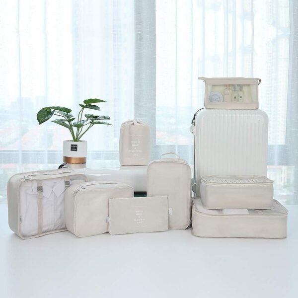 Belsmi 8 Set Packing Cubes with Shoe Bag - Compression Travel Luggage Organizer - Image 4