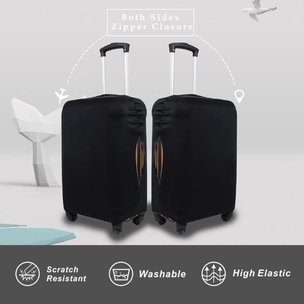 Explore Land Travel Luggage Cover Suitcase Protector Fits 27-30 Inch Luggage (Black, L) - Image 3