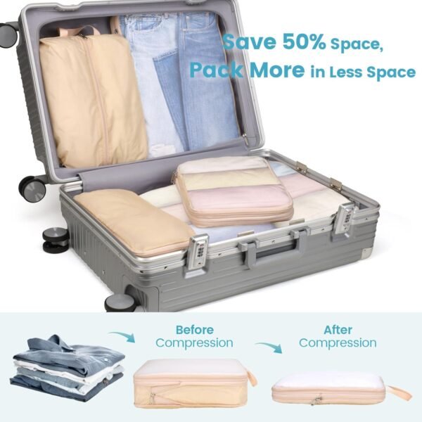 Cambond See Through Mesh Compression Packing Cubes - Packing Cubes for Travel, Lightweight Travel Bags Luggage Packing Organizer Travel Essentials for Carry on Suitcases - Image 5