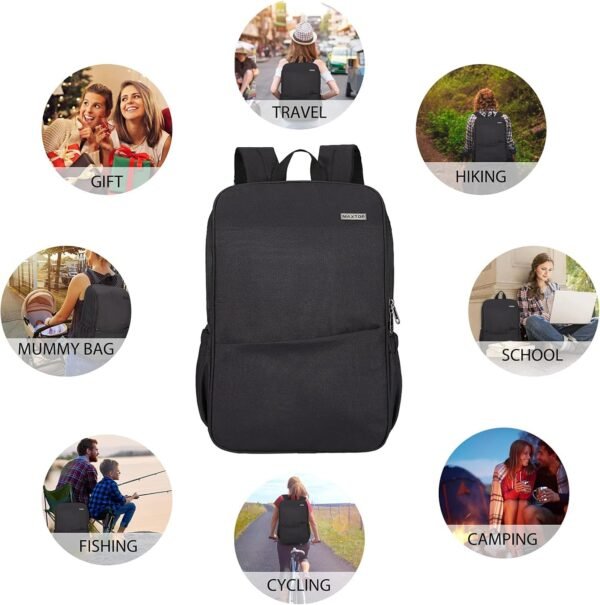 MAXTOP Deep Storage Laptop Backpack with USB Charging Port[Water Resistant] College Computer Bookbag Fits 15 Inch Laptop Black - Image 7