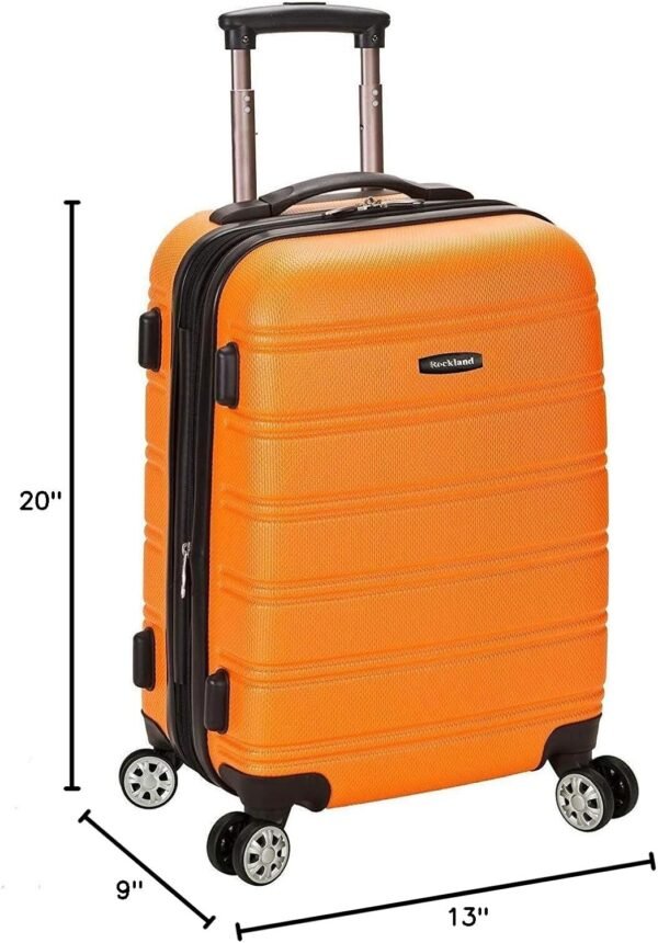 Rockland Melbourne Hardside Expandable Spinner Wheel Luggage, Orange, Carry-On 20-Inch - Image 7