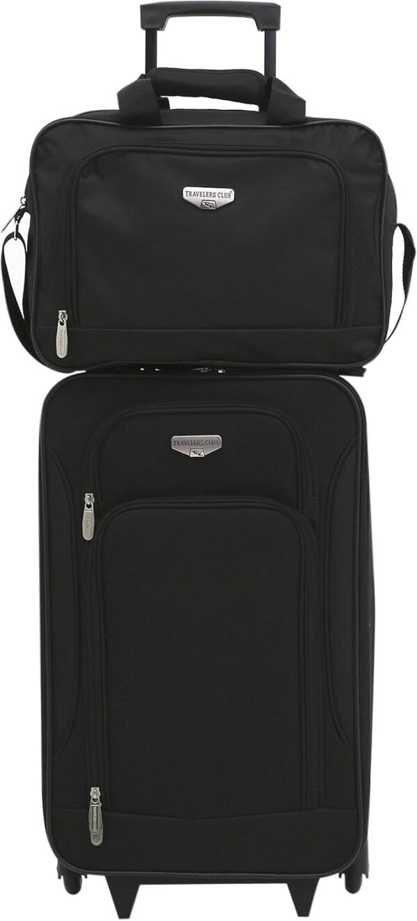 Travelers Club Euro Carry-On Luggage, Black, 3-Piece Set - Image 6
