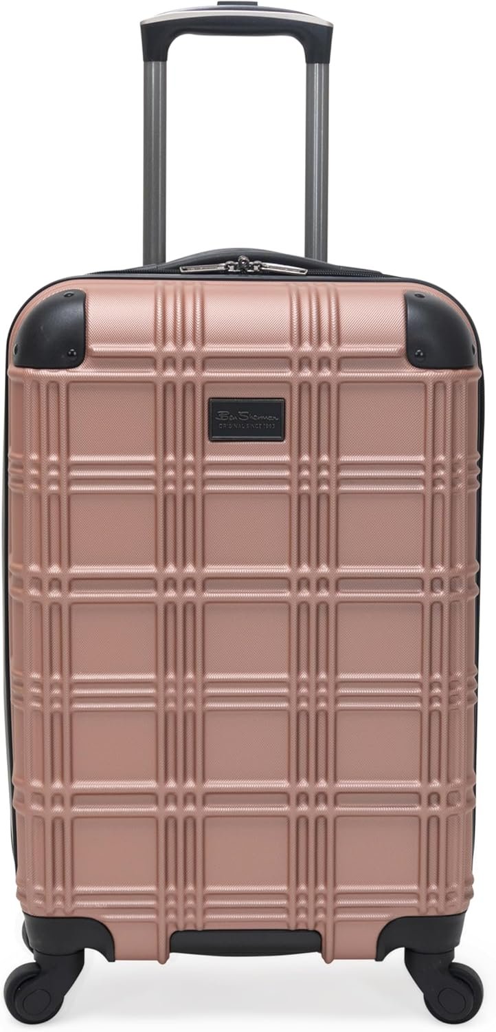 Ben Sherman Nottingham Lightweight Hardside 4-Wheel Spinner Travel Luggage, Rose Gold, 20-Inch Carry On - Image 2