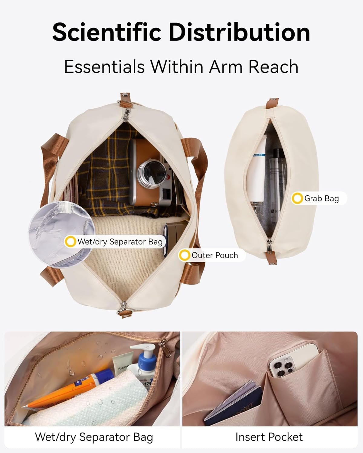 LUGGEX Carry On Luggage Sets 3 Piece - PC Expandable Hardshell Luggage with Spinner Wheels (Brown-Black Suitcase) - Image 6