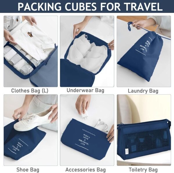 KPX Packing Cubes for Travel, Travel Luggage Packing Organizers, Travel Accessories Large Toiletries Bag for Clothes Shoes Cosmetics Toiletries - Image 5