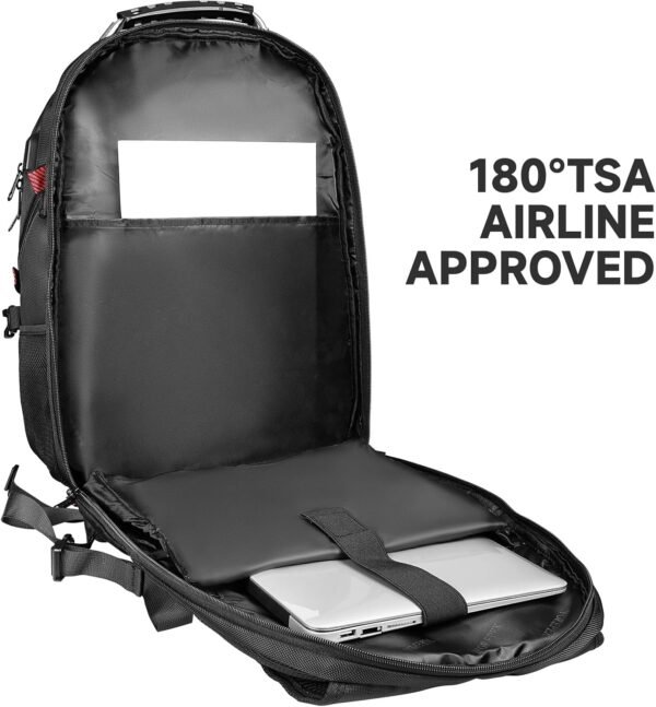 Extra Large Travel Backpack, 50L Big Capacity Travel Laptop Backpack for Men Him Women, TSA Airline Approved Luggage Business Computer Work Nursing Computer College Bag 17 Inch Computer, Black - Image 6