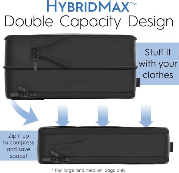 8 Set/4 Set Deluxe Compression Packing Cubes Travel - Maximize Space In Luggage With Patented HybridMax Double Capacity Design, Luxury Compressible Packing Cubes For Travel, Large, Small, & Medium - Image 8