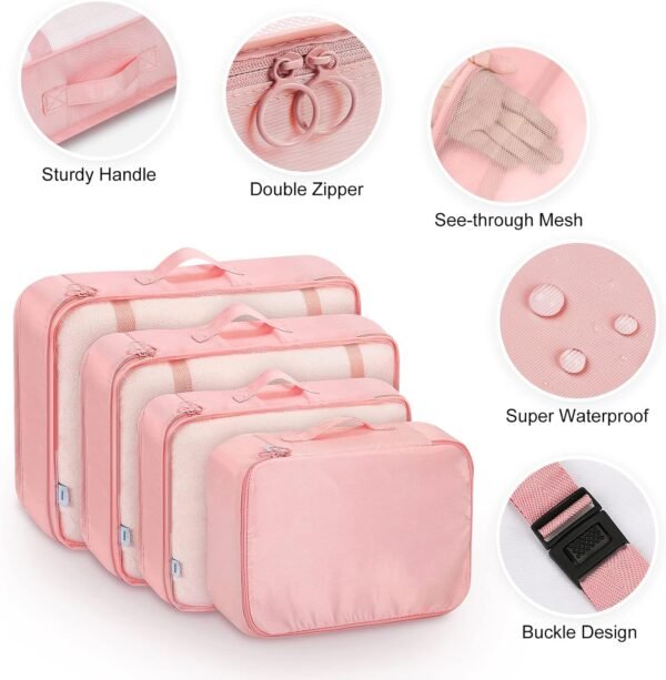Mossio 8 Set Packing Cubes with Shoe Bag - Travel Luggage Organizer for Suitcase Clothes Storage Bag - Image 5