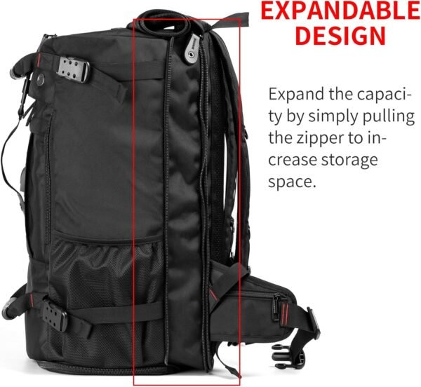 Travel Backpack Carry On Backpack Durable Convertible Duffle Bag Fit for 15.6 Inch Laptop for Men and Women hiking airplane shoes bag extendable three way uses multiple - Image 4