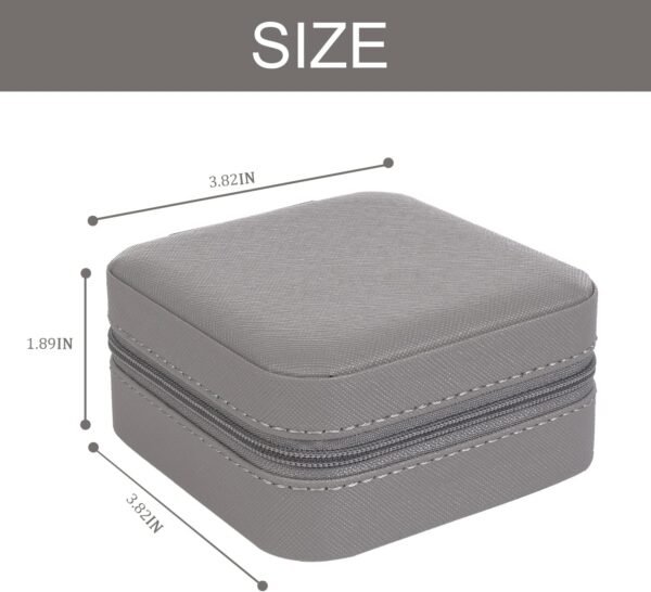 KElofoN Travel jewelry Organizer Travel jewelry case Travel Jewelry box Small Jewelry Organizer Box for Girls Women (1, Full grey) - Image 3