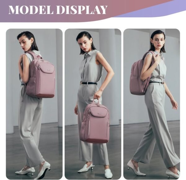 BAIGIO Travel Backpack 15.6 Inch, Laptop Bag for Women, Water-resistance Laptop Case with Large Capicity for Travel and Work - Image 7