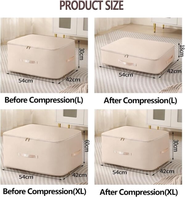 Ultra Space Saving Self Compression Organizer, Heavy Duty Space Saver Quilt Compression Storage Bag, Portable Handheld Storage Bag For Travel And Home Cabinet Storage (Gray, XL - 54 * 42 * 60CM) - Image 8